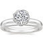 18K White Gold Corinna Diamond Ring with Petite Comfort Fit Wedding Ring