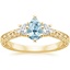 18K Yellow Gold Antique Scroll Three Stone Trellis Diamond Ring (1/3 ct. tw.), smalltop view
