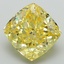 6.36 Ct. Fancy Vivid Yellow Cushion Lab Grown Diamond