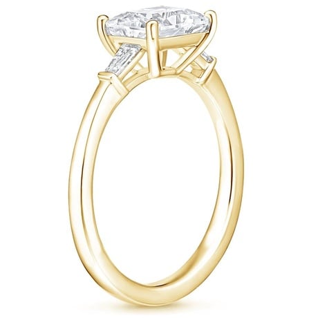 East West Baguette Engagement Ring - Tapered
