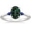 18K White Gold Aria Ring with Sapphire Accents, smalltop view
