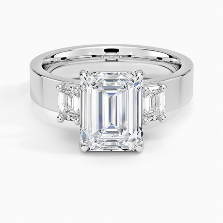 Platinum Peyton Emerald Cut Three Stone Diamond Ring (1/2 ct. tw.)