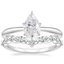 18KW Moissanite Freesia Ring with Curved Versailles Diamond Ring, smalltop view