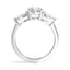 Asymmetrical Three Stone Marquise Diamond Ring, smallview