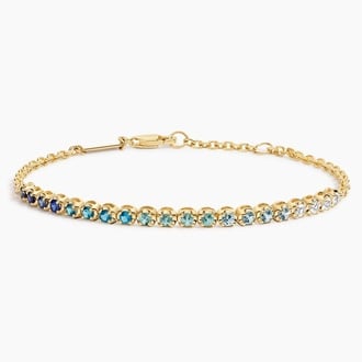 Coastal Ombre Gemstone Half Coverage Tennis Bracelet