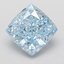3.01 Ct. Fancy Vivid Blue Cushion Lab Grown Diamond
