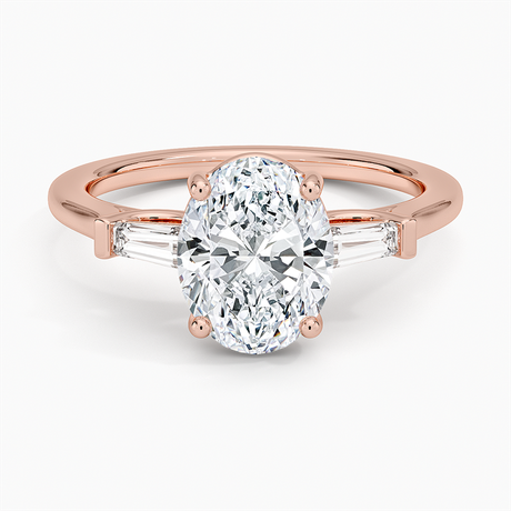 14K Rose Gold Perfect Fit Tapered Baguette Diamond Ring