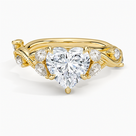 Milgrain Vine Diamond Ring