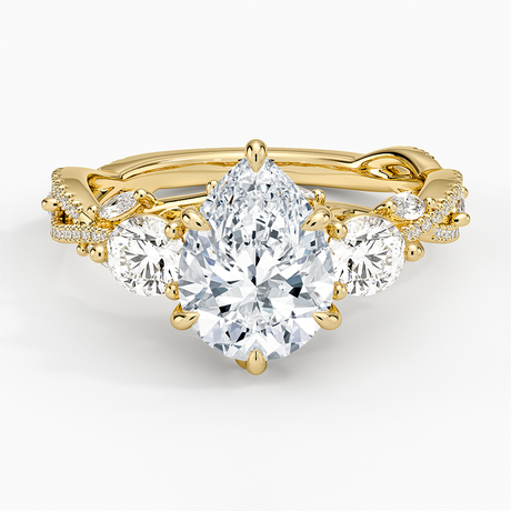 18K Yellow Gold Luxe Secret Garden Three Stone Diamond Ring (1 ct. tw.)
