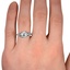 The Evaline Ring, smallzoomed in top view on a hand