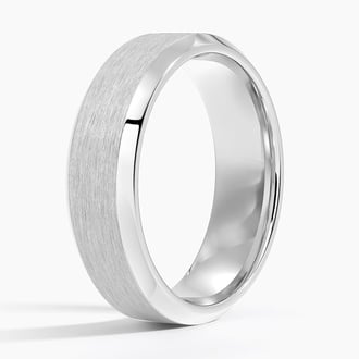 Apollo Beveled Edge Sapphire 6.5mm Wedding Ring