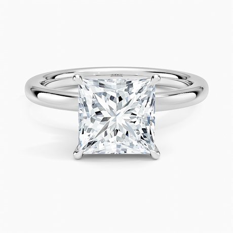 18K White Gold Secret Halo 2mm Diamond Ring