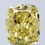 3.04 Ct. Fancy Vivid Yellow Cushion Lab Grown Diamond