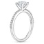 18K White Gold Delicate Shared Prong Diamond Ring, smallside view