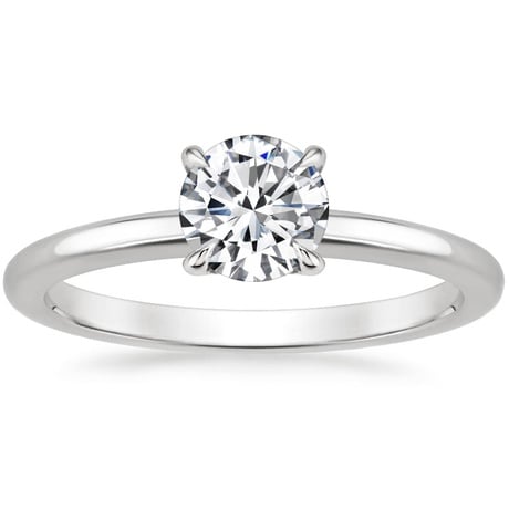 Platinum Elodie Ring with Crescent Diamond Ring
