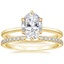 18K Yellow Gold Petite Esme Solitaire Ring with Luxe Sia Diamond Open Ring (1/5 ct. tw.)