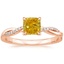 14K Rose Gold Petite Twisted Vine Diamond Ring (1/8 ct. tw.), smalltop view