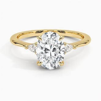 Aria Three Stone with 1.5ct Oval Certified Lab Diamond in 18K Yellow Gold