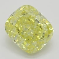 4.01 Ct. Fancy Vivid Yellow Cushion Lab Grown Diamond