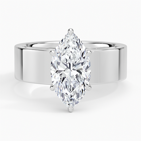 Thick Solitaire Engagement Ring