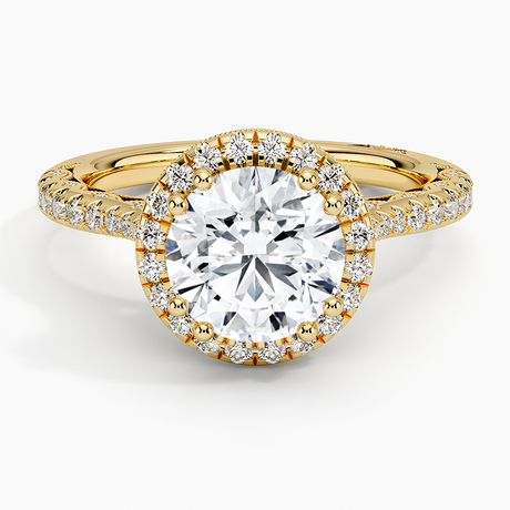 18K Yellow Gold Tacori Petite Crescent Bloom Diamond Ring