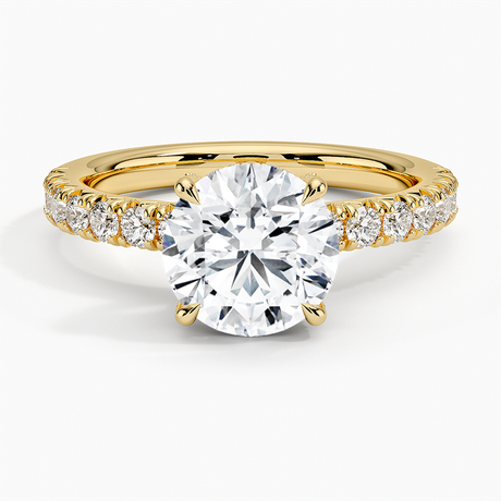 18K Yellow Gold Olympia Half Coverage Diamond Ring