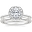 Platinum Calla Diamond Ring (1/3 ct. tw.) with Petite Comfort Fit Wedding Ring