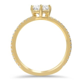 Custom Double Band Pavé Diamond Ring