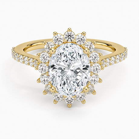 Luxe Sunburst Halo Diamond Ring - Brilliant Earth