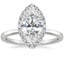 Platinum Vienna Halo Diamond Ring, smalltop view