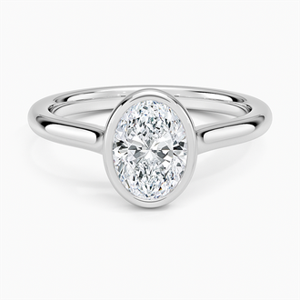 Luna 2mm Bezel Ring with 1ct Oval Certified Lab Diamond