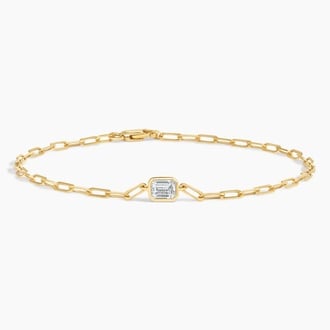 7 in. Emerald-Cut Lab Diamond Paperclip Chain Bracelet