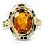 Art Deco Citrine Cocktail Ring