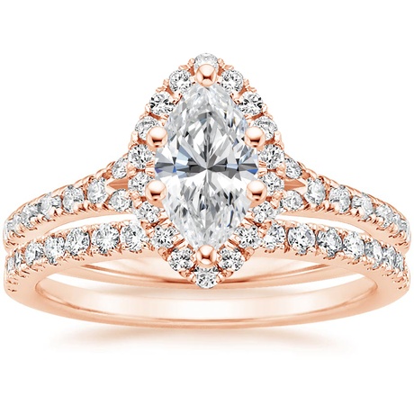 14K Rose Gold Joy Diamond Ring (1/3 ct. tw.) with Bliss Diamond Ring (1/5 ct. tw.)