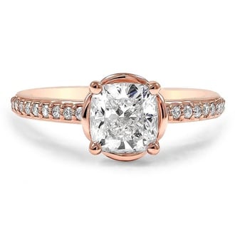 Custom Poppy Basket Shared Prong Diamond Ring