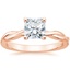 14K Rose Gold Twisted Vine Solitaire Ring, smalltop view