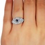 The Treena Ring, smallzoomed in top view on a hand