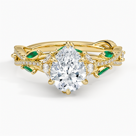 Luxe Secret Garden Lab Emerald and Diamond Ring