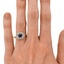 The Emilee Ring, smallzoomed in top view on a hand
