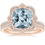 14KR Aquamarine Reina Diamond Ring with Luxe Ballad Diamond Ring (1/4 ct. tw.), smalltop view