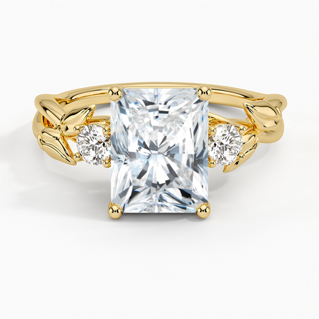18K Yellow Gold Budding Willow Three Stone Diamond Ring