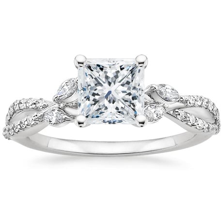 18K White Gold Luxe Willow Diamond Ring (1/4 ct. tw.) with Luxe Winding Willow Diamond Ring (1/4 ct. tw.)
