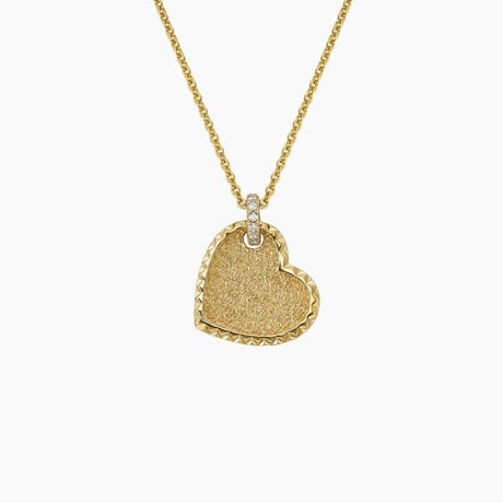 Engravable Heart Shaped Pavé Diamond Necklace