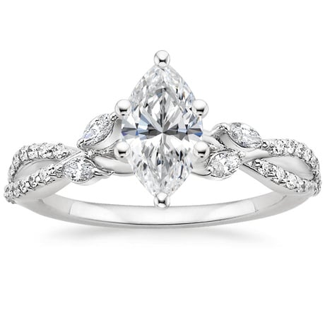 18K White Gold Luxe Willow Diamond Ring (1/4 ct. tw.) with Luxe Winding Willow Diamond Ring (1/4 ct. tw.)