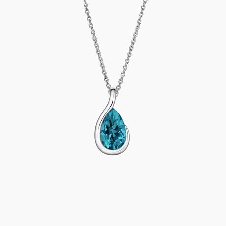 Bezel Atelier London Blue Topaz Pendant Necklace in Silver