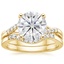 18KY Moissanite Chamise Diamond Bridal Set, smalltop view