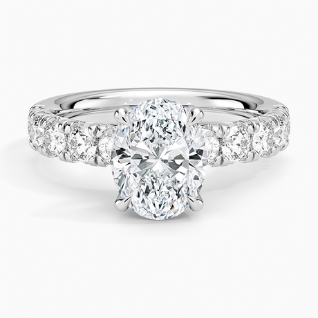 Luxe French Pave Diamond Engagement Ring