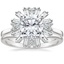 Platinum Ballerina Diamond Ring with Petite Curved Wedding Ring