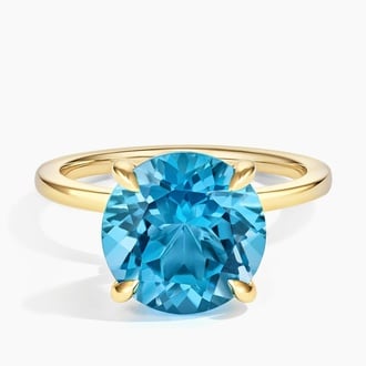 Raspberry Spark Swiss Blue Topaz and Diamond Cocktail Ring