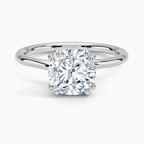 18K White Gold Dulce Double Claw Prong Solitaire Ring